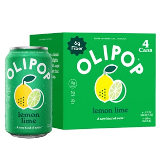 Olipop Lemon Lime Soda, Cans